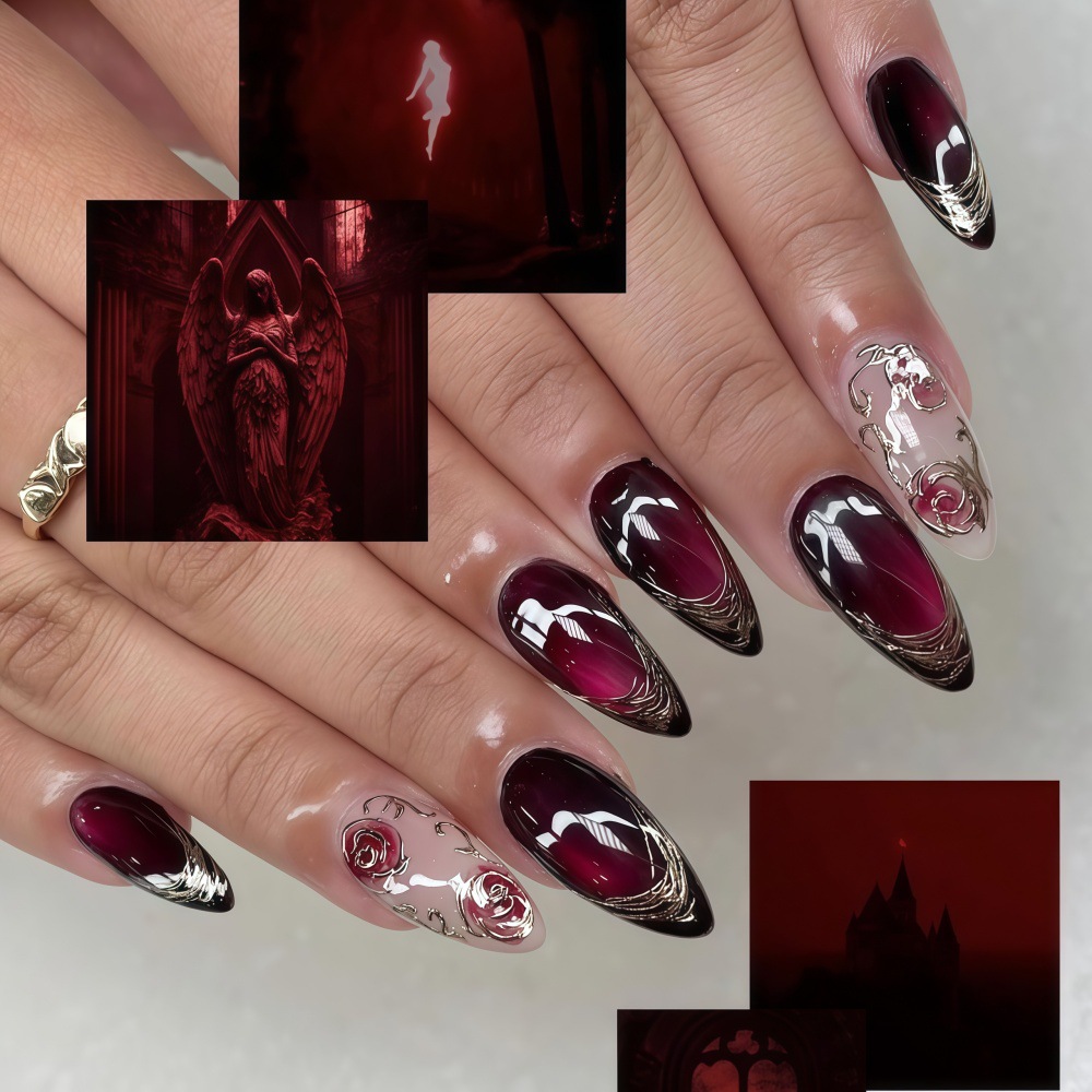 3D fake nails for women girls  - Pressed Flower Art review and price