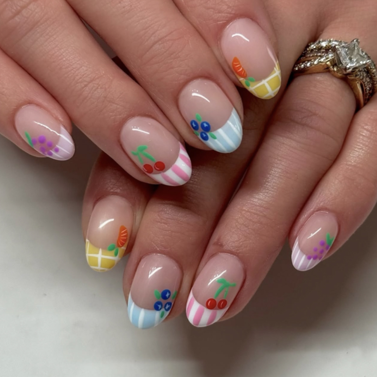 24Pcs Simple Almond Nails Tips - Pressed Flower Art review and price